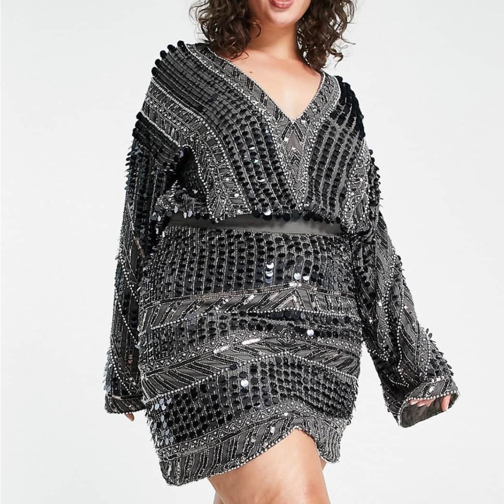 ASOS Curve Black Sequin Mini Dress